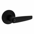 Safelock Winston Lever Round Rose Push Button Privacy Lock with RCAL Latch and RCS Strike Matte Black Finish SL4000WI-514